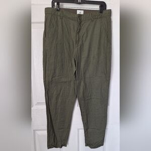 H&M Linen Pants Olive Green